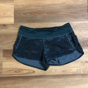 Lululemon Speed Shorts-Camo, Oil Slick Blue